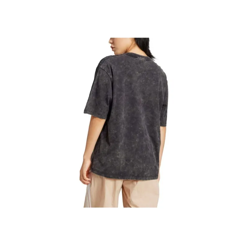Adidas Women's Washed Out Boyfriend Fit T Shirt Black-3