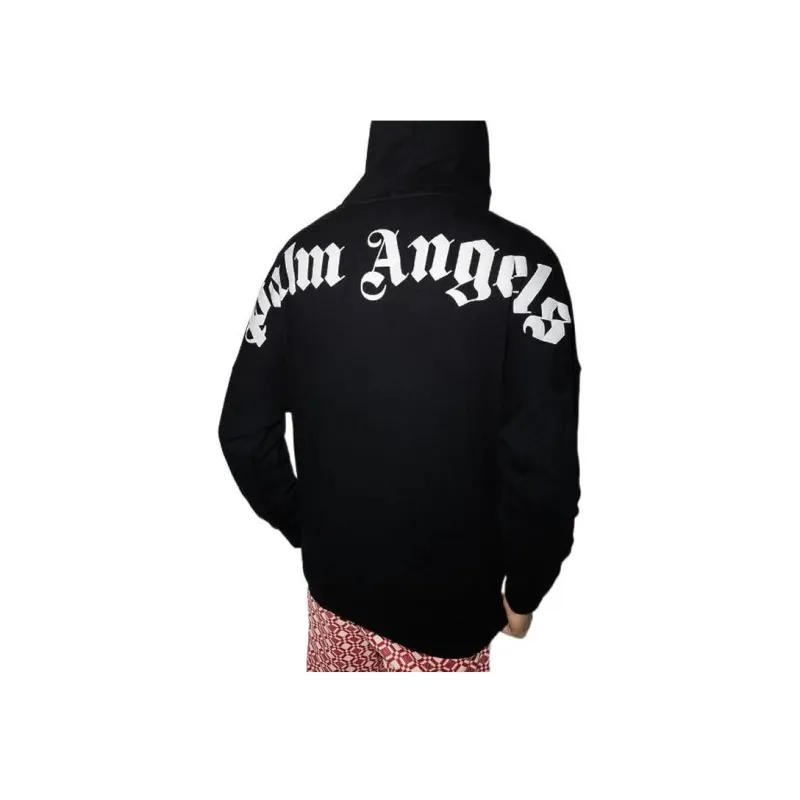 PALM ANGELS Over The Head Logo Hooded Sweatshirt-4