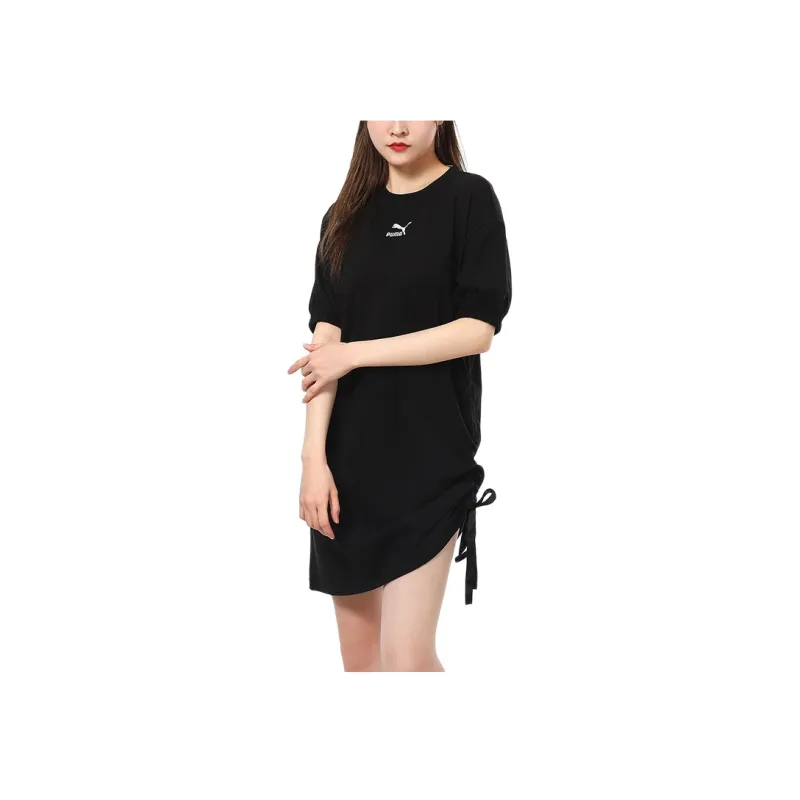 PUMA Short Sleeved Dresses Women's Black-3