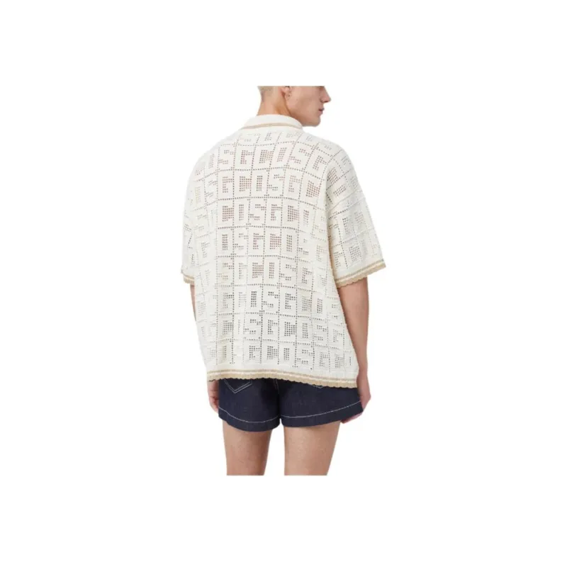 GCDS Monogram Macramé Knit Shirt-3