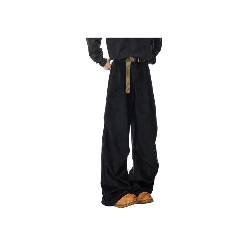 V37 Cleanfit Pleated Design Corduroy Parachute Casual Pants Unisex-1