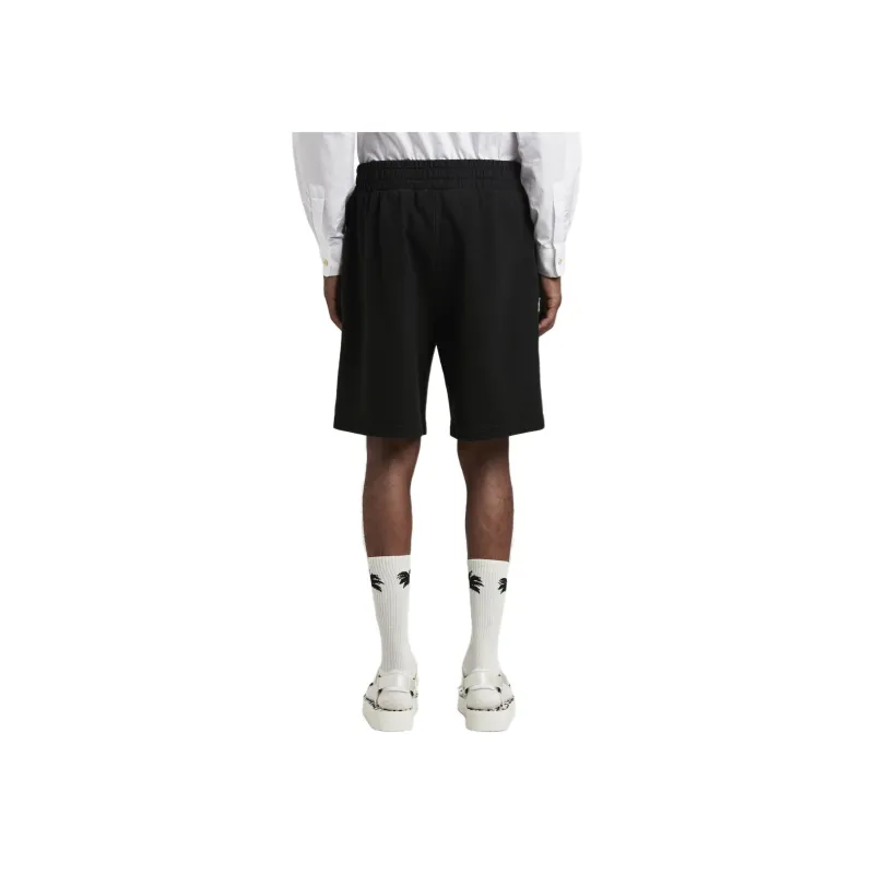 PALM ANGELS Logo print Cotton Track Shorts-2
