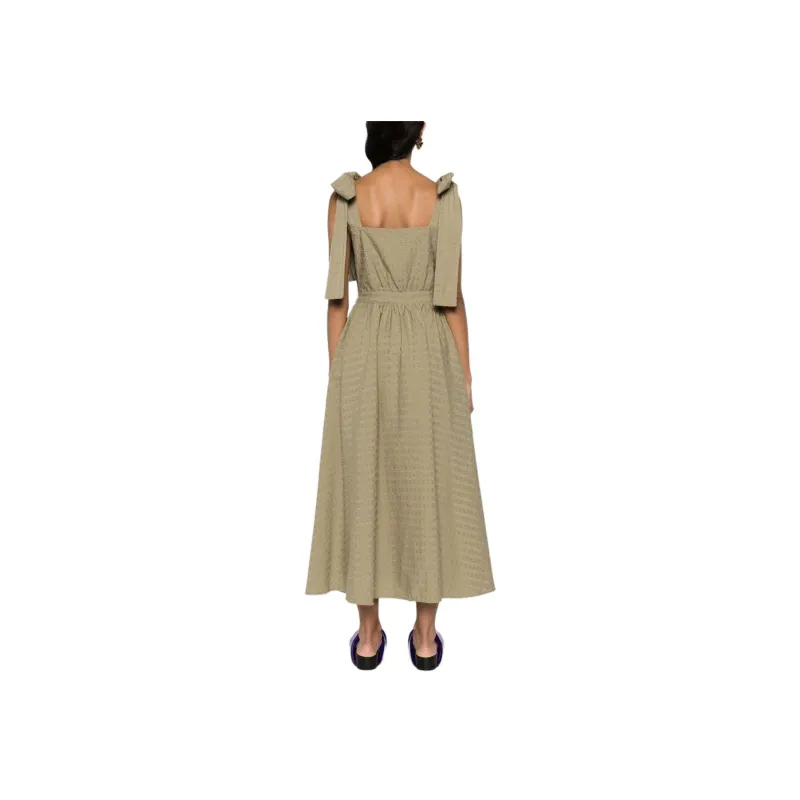 MSGM Slip Dresses Women's Sage Green-2