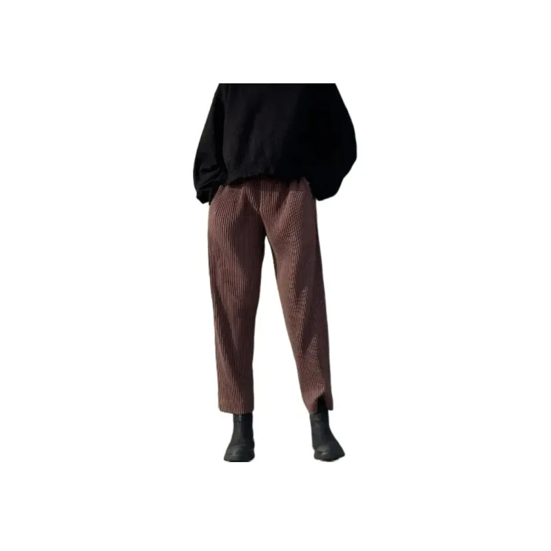 Homme Plissé Issey Miyake SS21 Casual Pants Unisex Tan-1