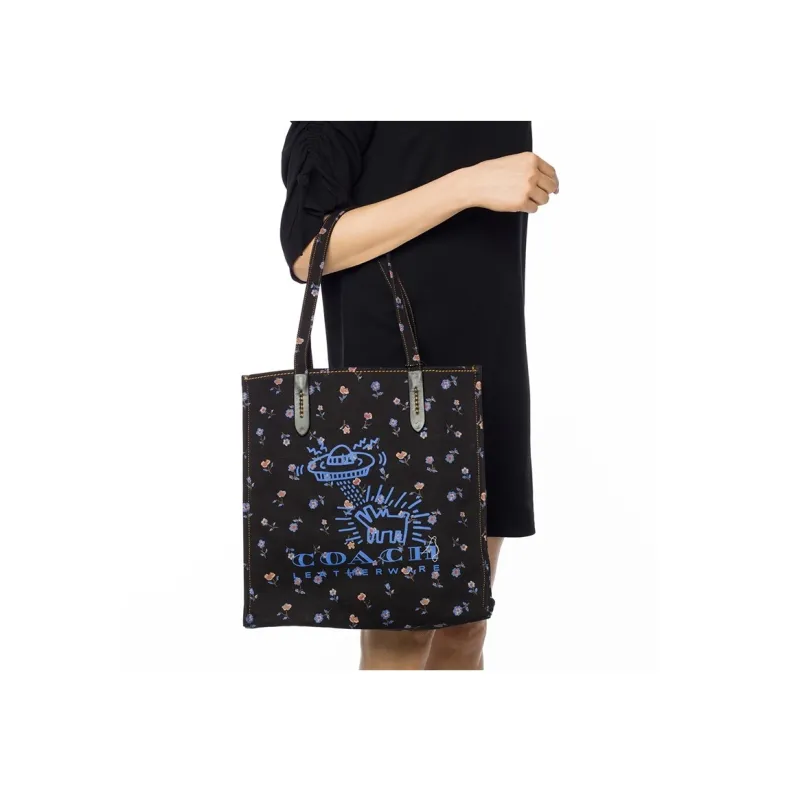 Keith Haring X COACH Recycled Tote Shoulder Bags-5