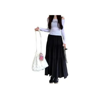 ZCDECO Casual Long Skirt Women's Black/White/Pink