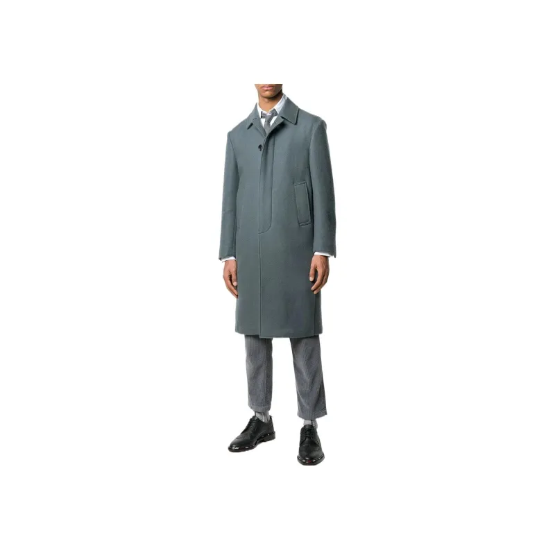 THOM BROWNE Relaxed Cashmere Bal Collar Overcoat-1
