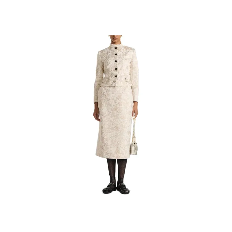 DIOR Casual Long Skirts Women's Beige-2