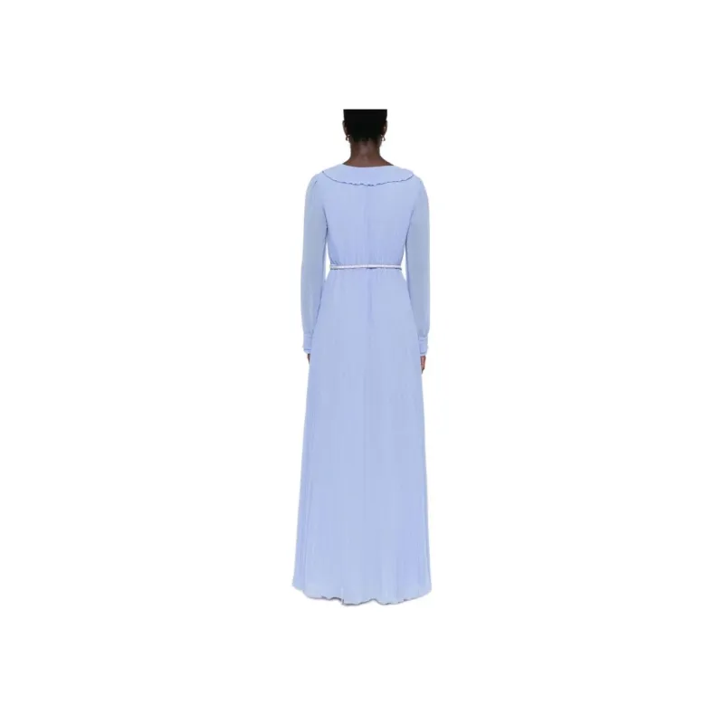 Self portrait V Neck Belted Chiffon Maxi Dress-3