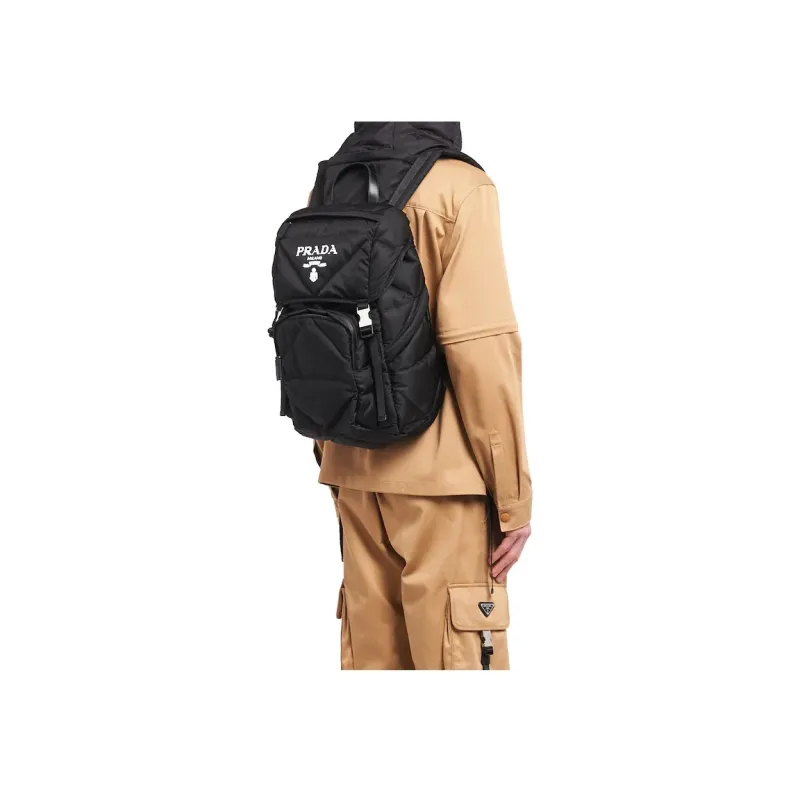 PRADA Fabric Backpack Regular Men's Black-3
