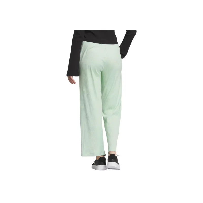 Adidas Lounge LOUNGE WIDE LEG KNIT JOGGERS Casual Pants Women's Light Green-1