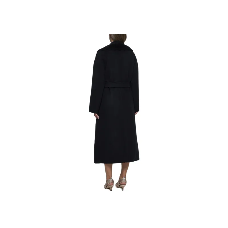 FENDI Wrap Style Belted Waist Cocoon Coat-5