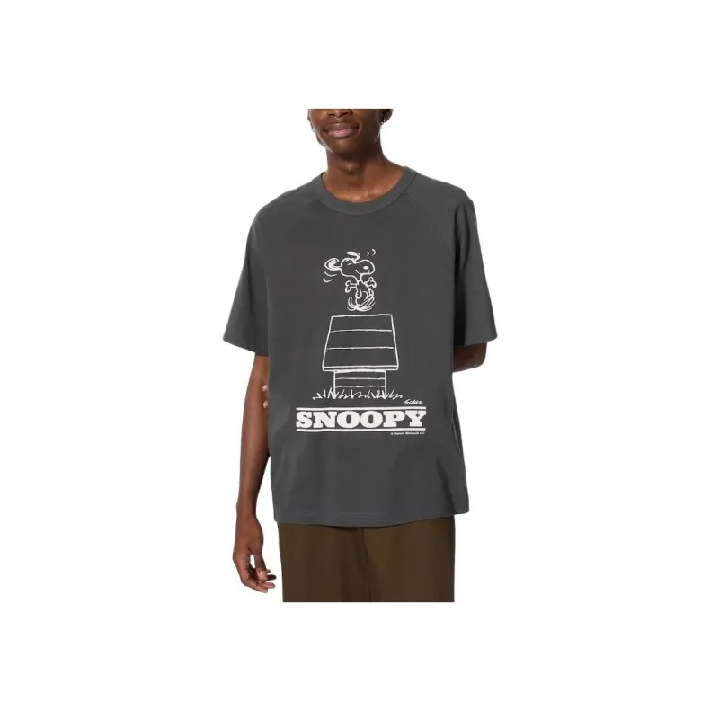 UNIQLO Uniqlo X PEANUTS Co branded Series T Shirt Unisex Dark Gray-2