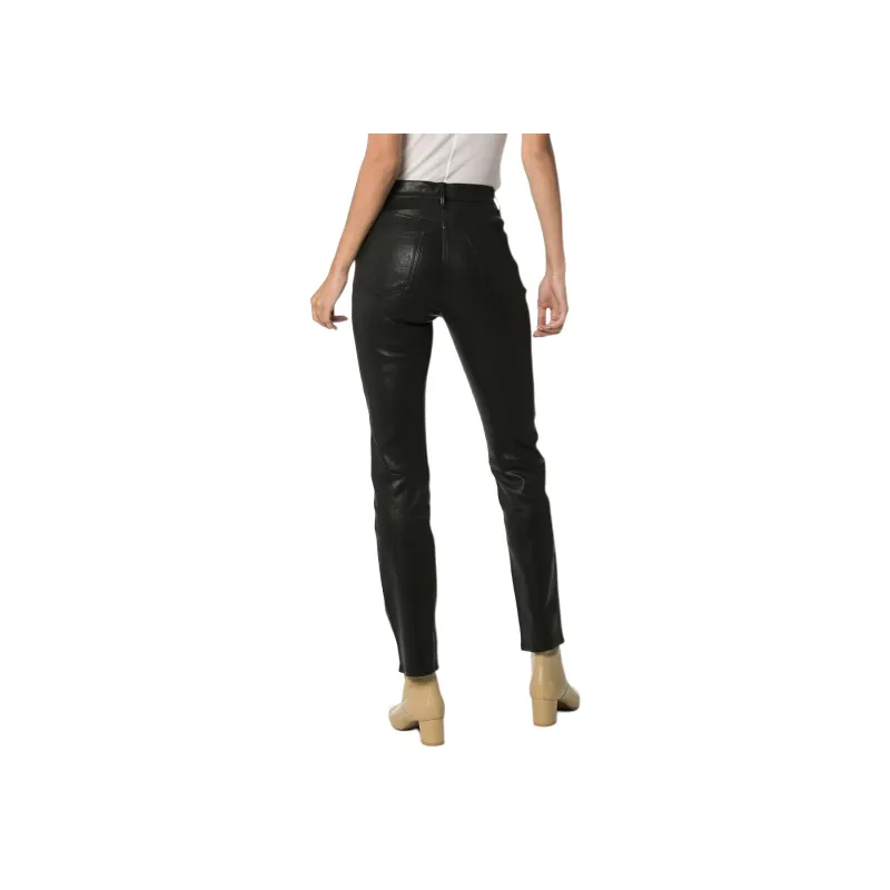 FRAME Le Sylvie Skinny Leather Trousers-3