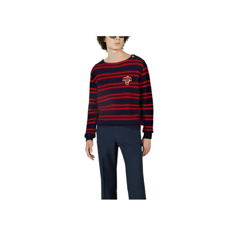 GUCCI x Ha Ha Ha Gucci X Harry Styles Co-branded FW22 Sweater Unisex Dark Blue-2