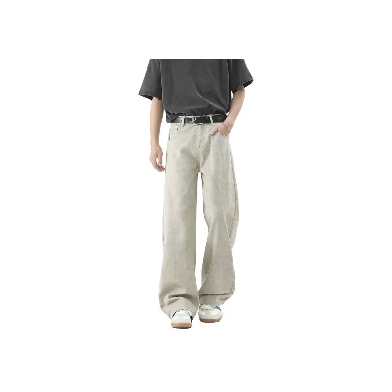 MIIOW Trend Party Series Jeans Unisex Khaki Gray-0