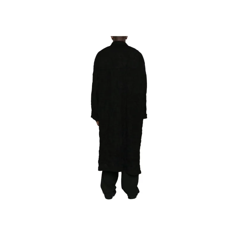 Yohji Yamamoto Pour Homme Wrinkled Single-Breasted Coat-2