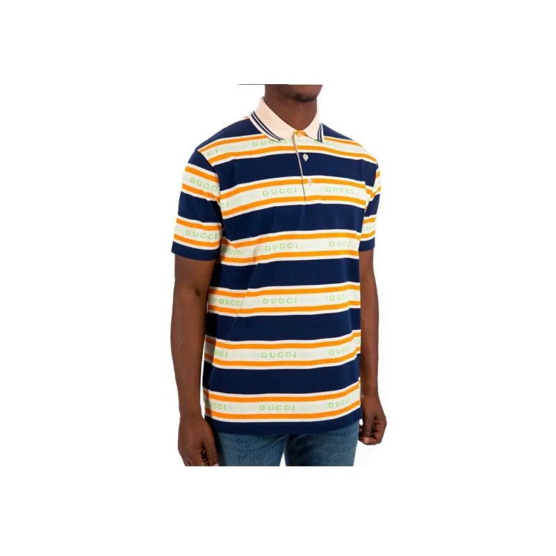GUCCI Striped Jersey Polo-4