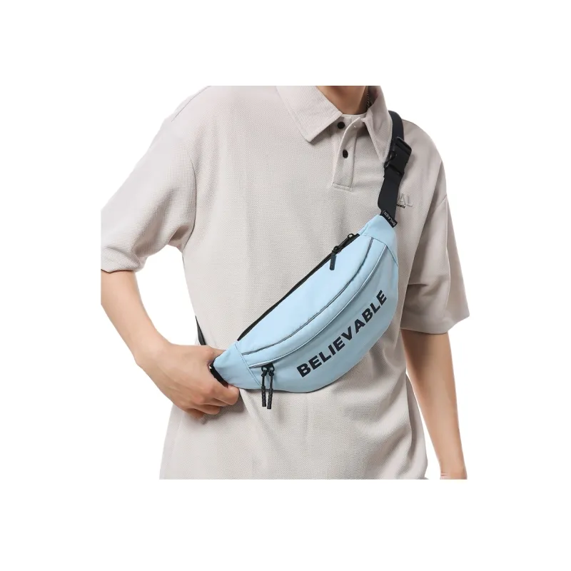 MOK Nylon Crossbody Bag Fanny Pack Sling Bag Unisex White/Black/Red/Green/Blue/Pink-6