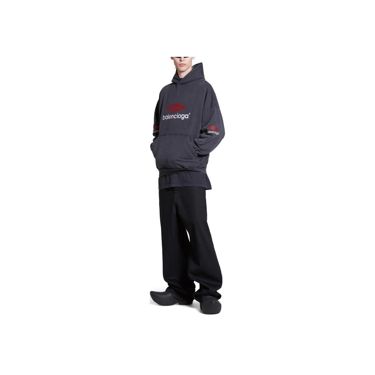 Balenciaga 3B Sports Icon Cotton Hoodie - POIZON
