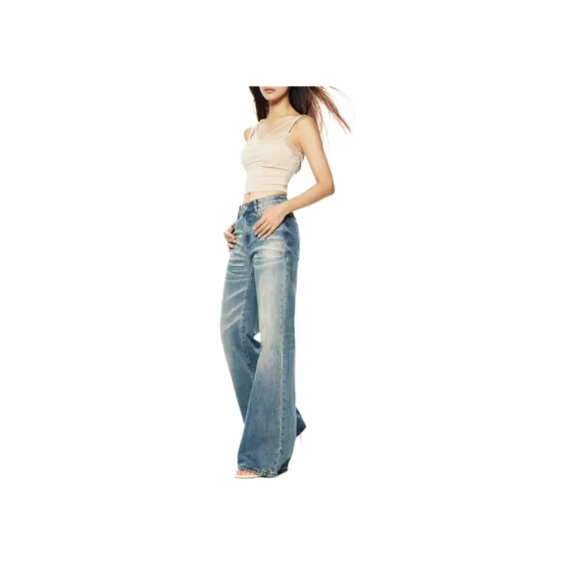 ZNZX Jeans Women's Sea Wave Blue-11