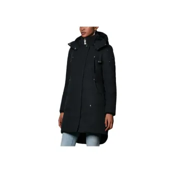 Moose Knuckles FW21 Solid Color Hooded Down Jacket Women's Black