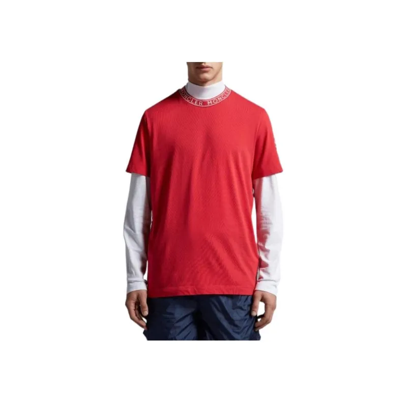Moncler T-Shirts Men Red-1