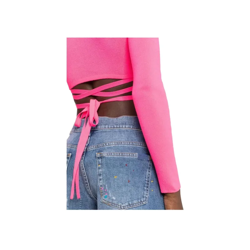 MSGM V-Neck Cropped Top-5