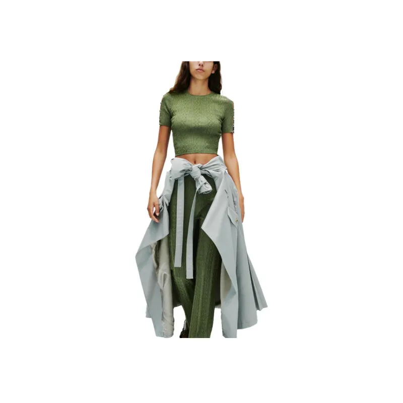Sandro T Shirts Women's Olive Green-1