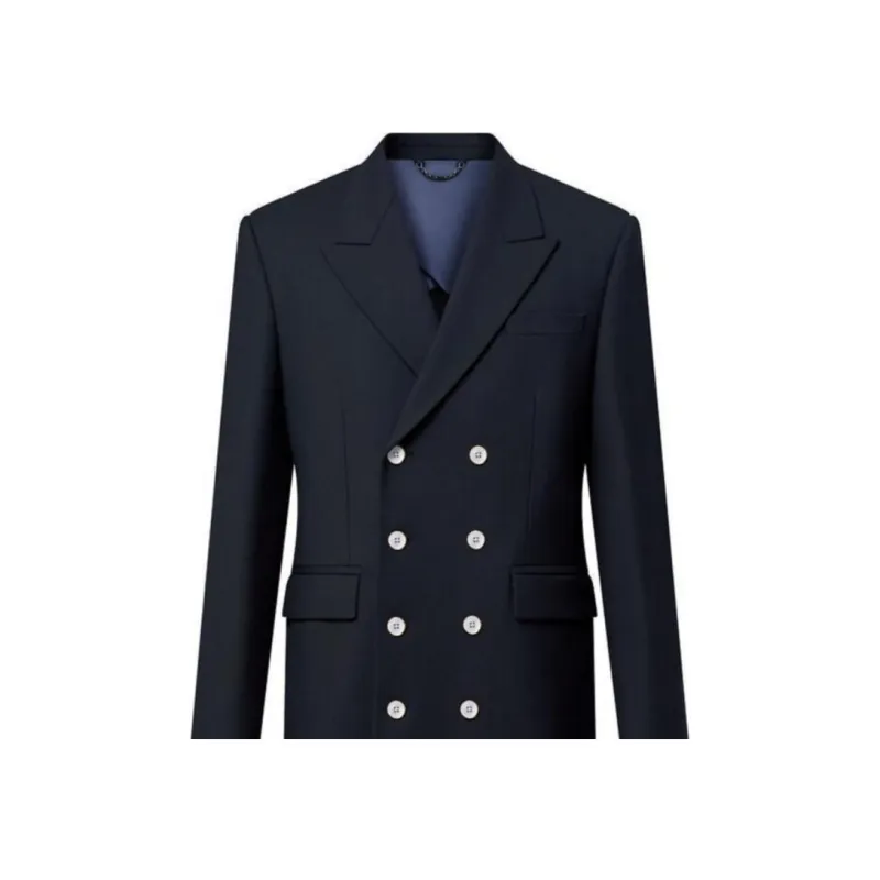 LOUIS VUITTON Double Breasted Tailored Wool Blend Coat-2