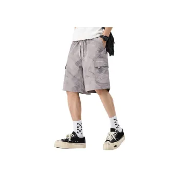 Menglaini Casual Shorts Unisex Gray Green[Ice Silk Breathable]