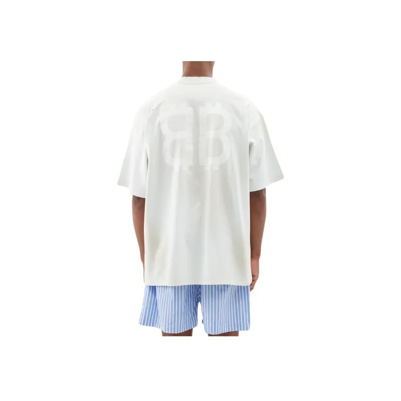 Balenciaga T Shirt Loose Fit Style Unisex White-4