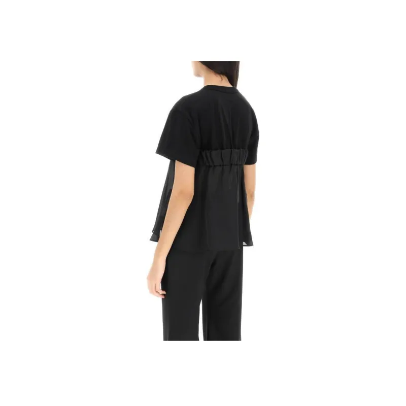 Sacai Flared Semi sheer T shirt-2