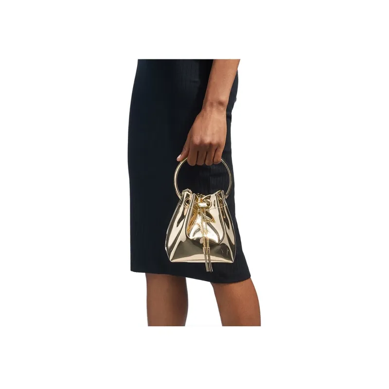 Jimmy Choo Fabric Clutch Regular Women's Gold-5