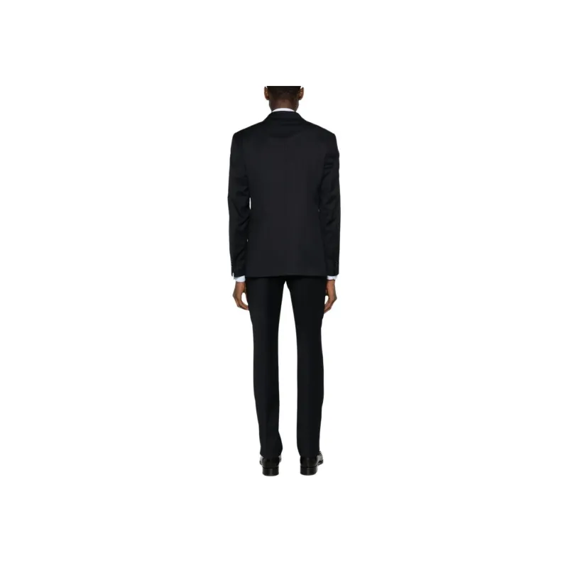 Tagliatore Logo appliqué Virgin Wool Single breasted Suit-2