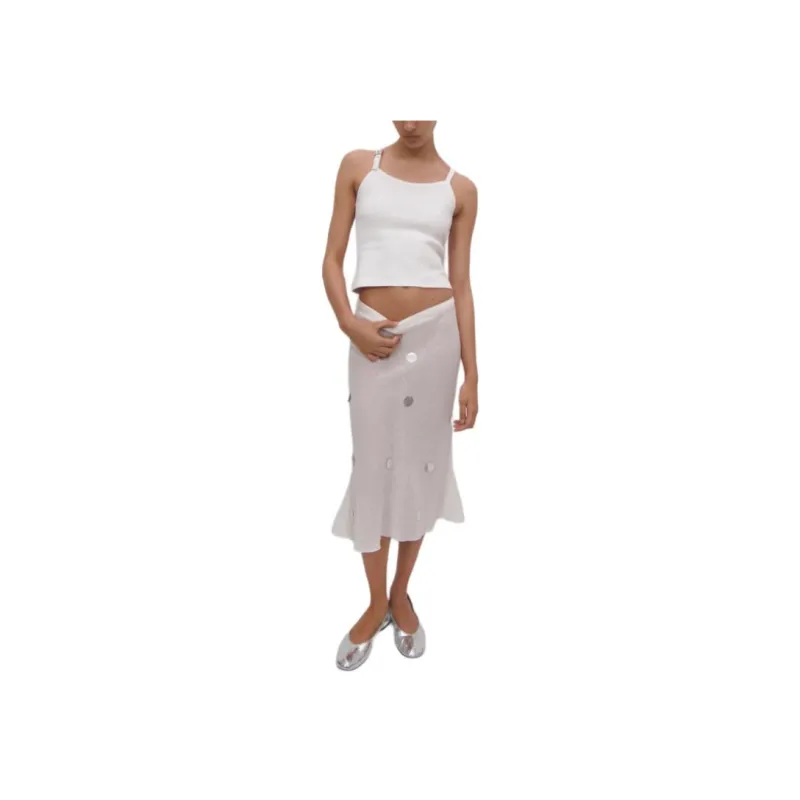 Gimaguas Casual Long Skirts Women's White-1