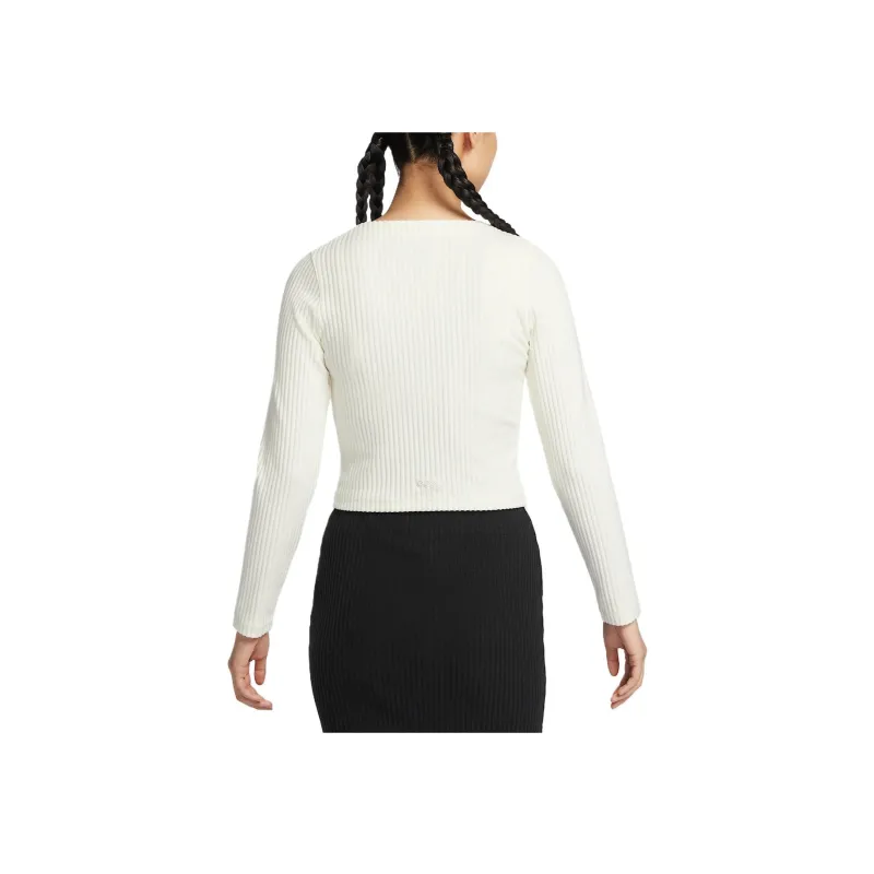 Nike Sportswear Chill Rib Crop Tops Women's Sail White-0