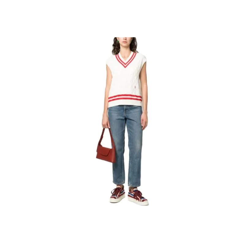 SPORTY & RICH Striped edges Sleeveless Knitted Top-1