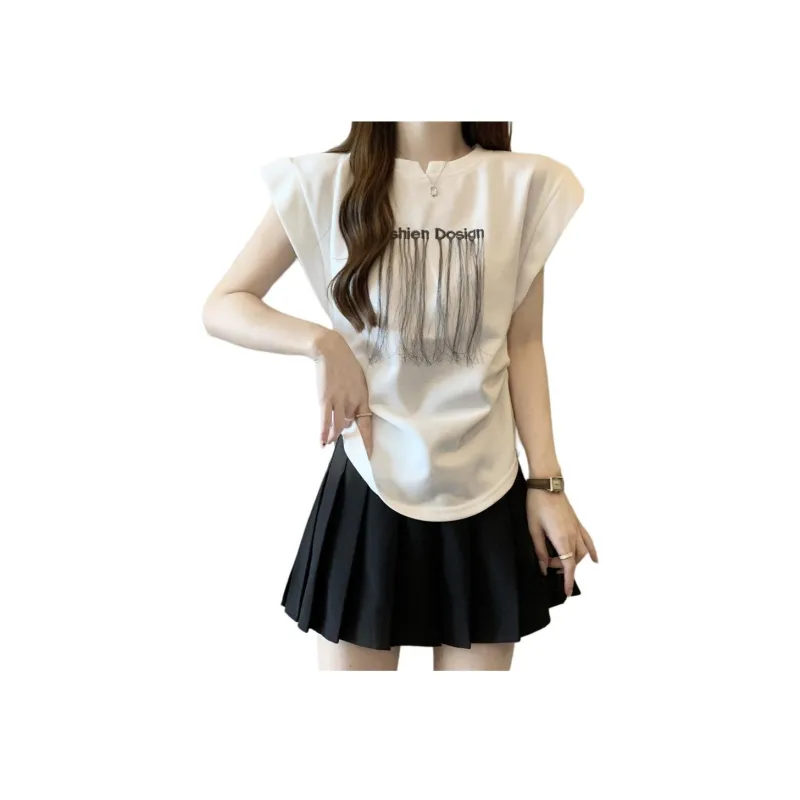 Oudifu T Shirts Women's White-0
