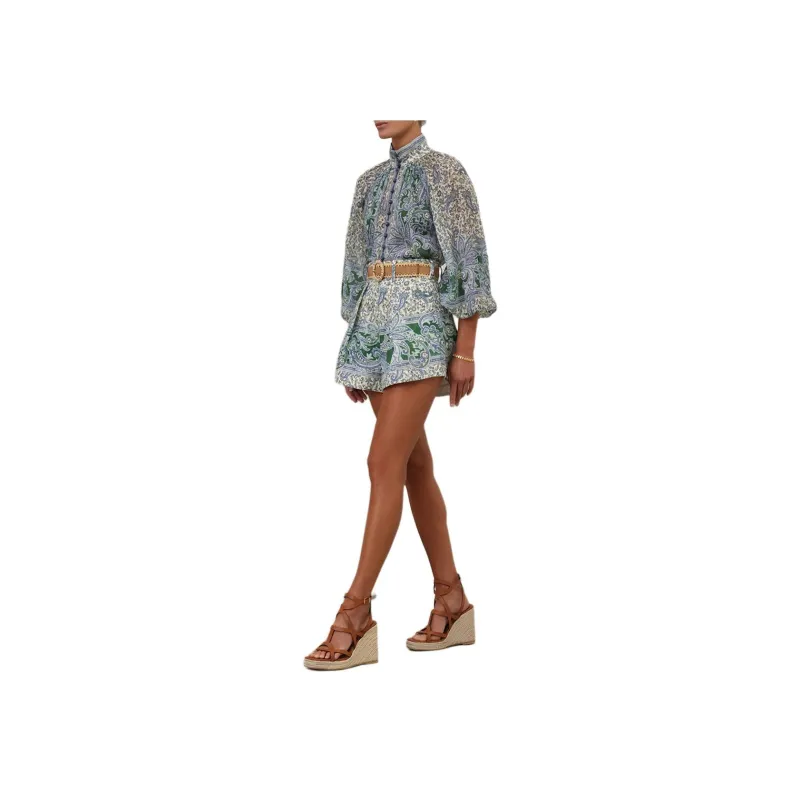 Zimmermann Ottie Tuck Linen Shorts-4