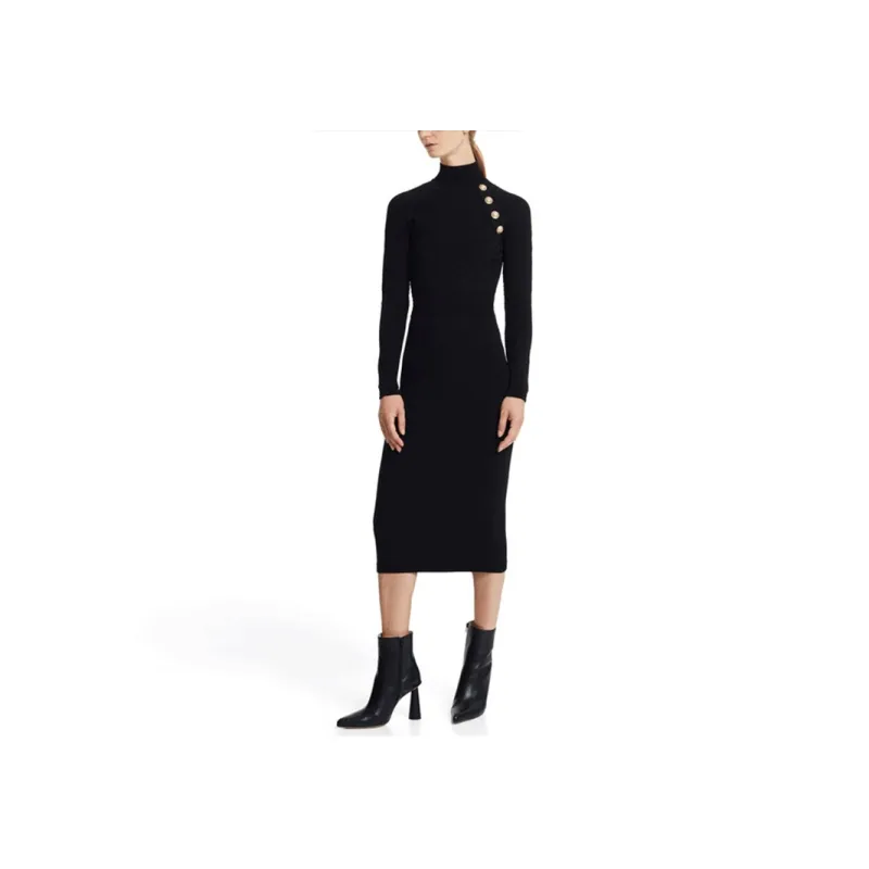 BALMAIN Long-Sleeved Dresses Women's Black-2