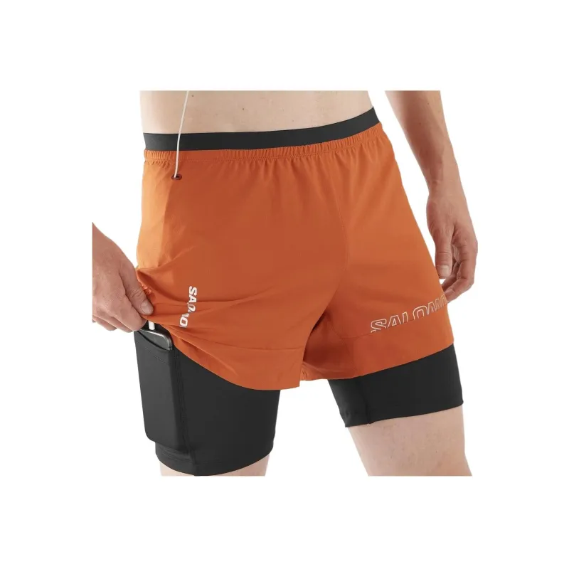 SALOMON Cross 2in1 Casual Shorts Men's Orange-4
