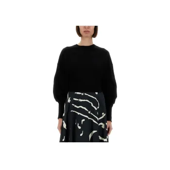 Alysi Long Sleeved Crewneck Cropped Sweater