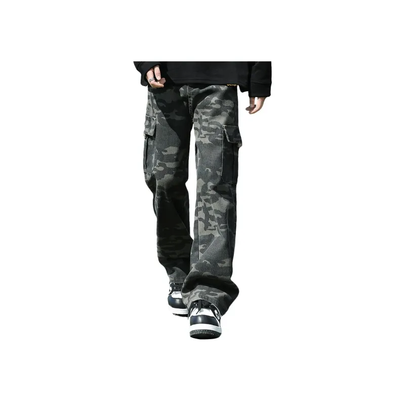 Jeep Cargo Pants Unisex Camouflage Gray-0