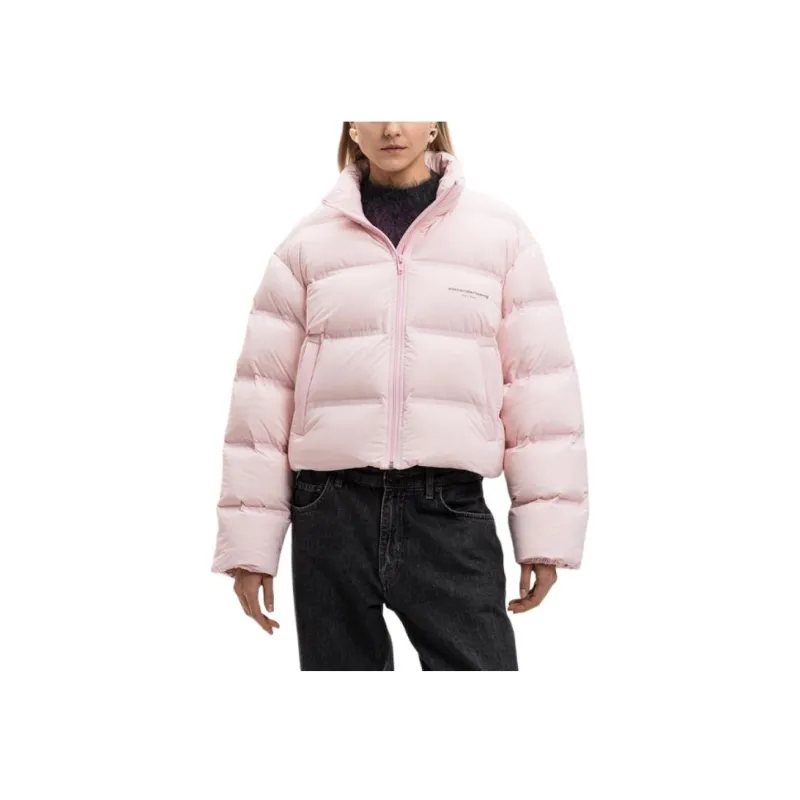 Alexander Wang Reflective logo Cropped Puffer Jacket-2