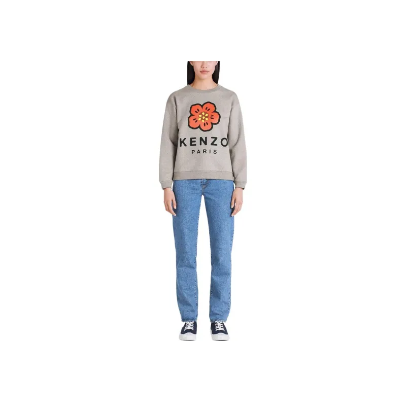 KENZO Broke Flower Sweatshirt 'Pearl Grey'-2