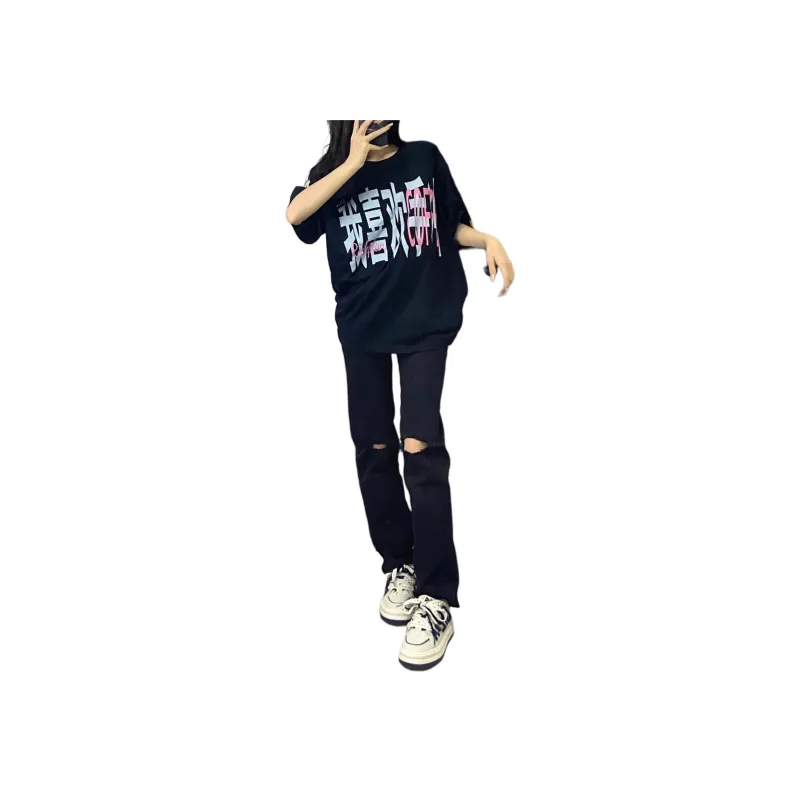 WHELVE Jeans Unisex Black Distressed Edition-0