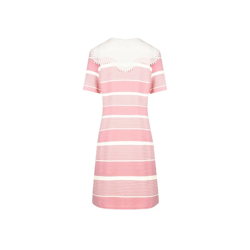 MeetMetro Short Sleeved Dresses Women's Pink-1
