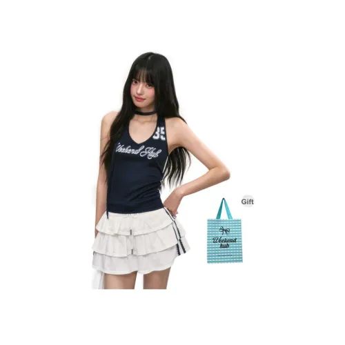 WEEKEND HUB 네이비 블루 여성 민소매
