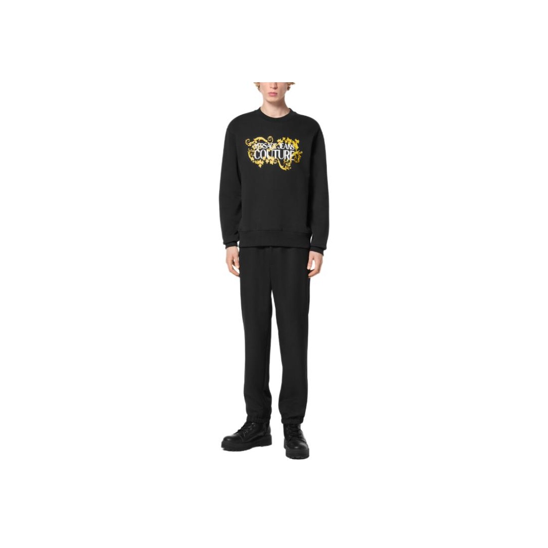 VERSACE JEANS COUTURE Logo-print Cotton Sweatshirt - POIZON
